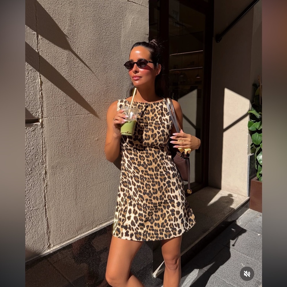 Leopard Cheetah Print Sleeveless Dress - Picture 3 of 9